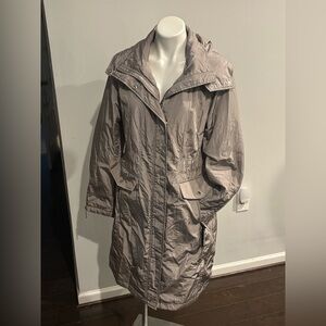 Kenneth Cole Women's Hooded Trench Coat - Metallic Silver